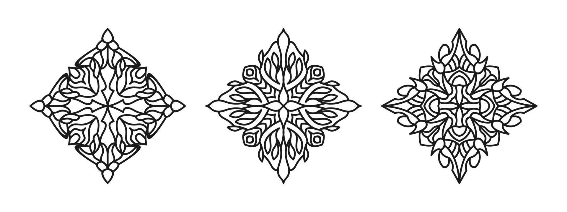 mandala line ethnic gold background vector