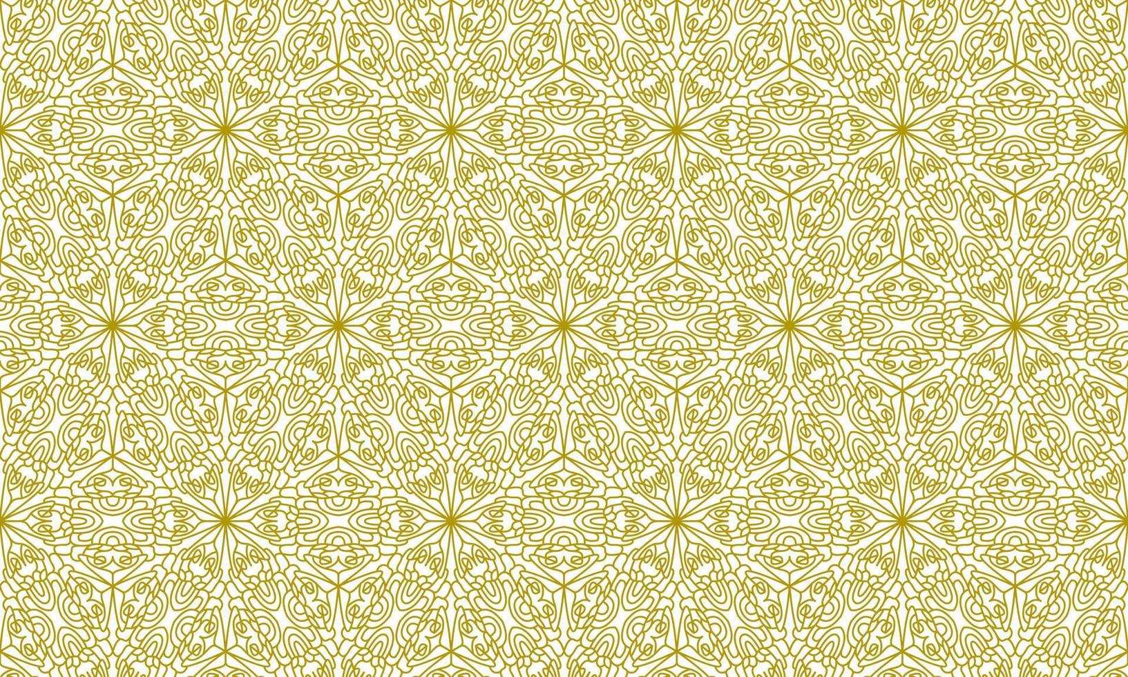 mandala line ethnic gold background vector