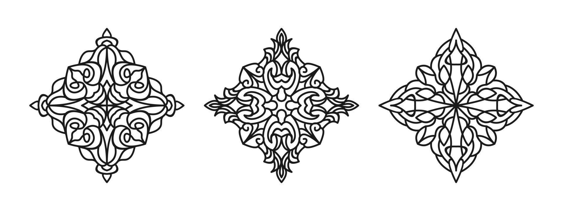 mandala line ethnic gold background vector