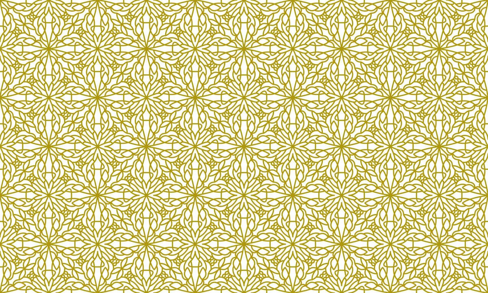 mandala line ethnic gold background vector