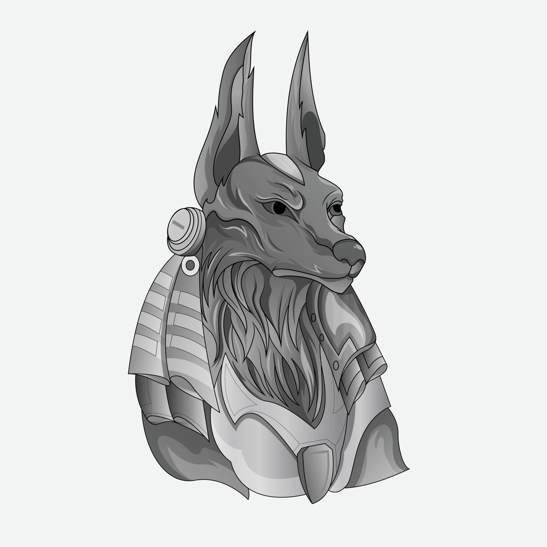 Egyptian God Anubis tattoo design black and white 9668329 Vector Art at Vecteezy