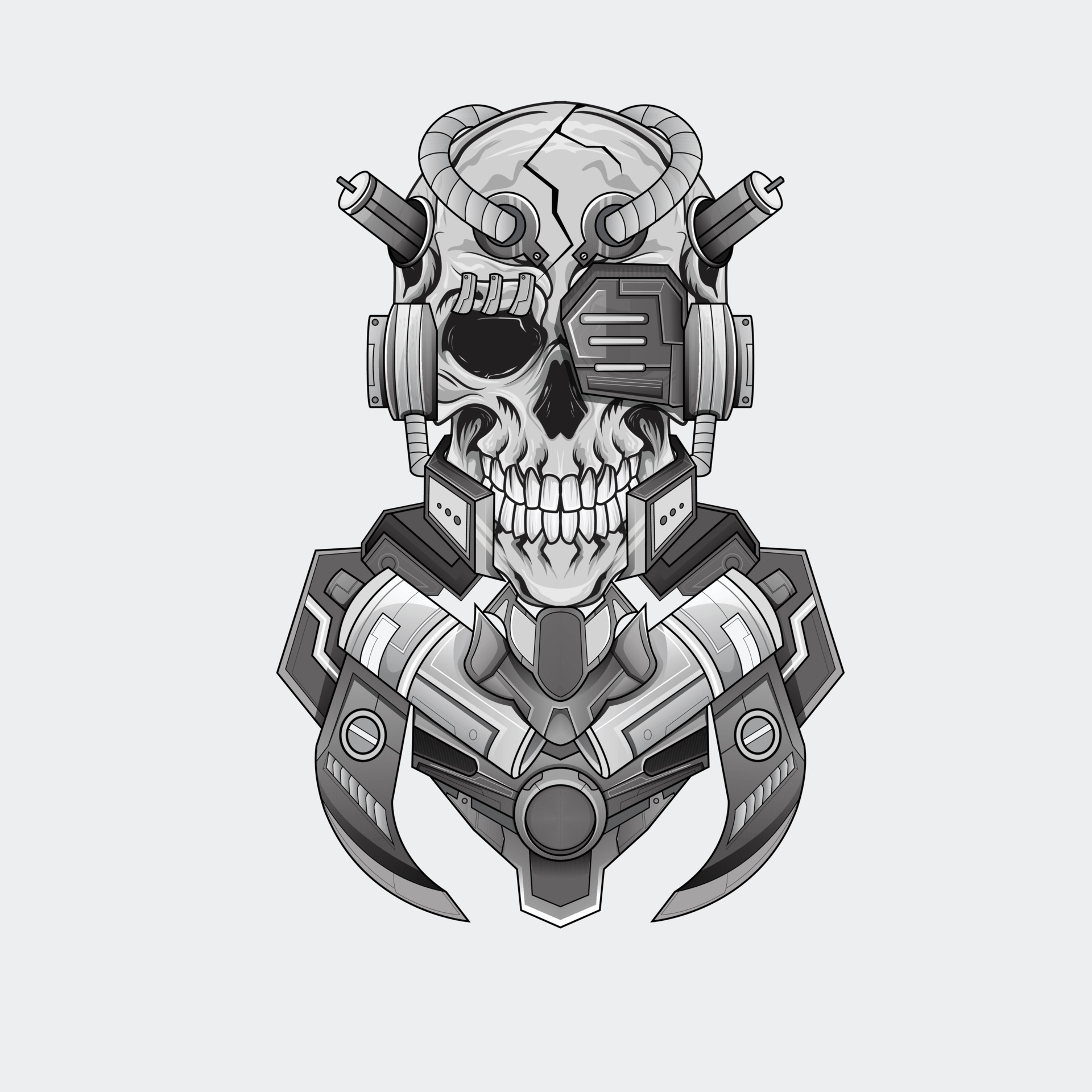 Premium Vector  Warrior skull, t shirt , hand drawn line style