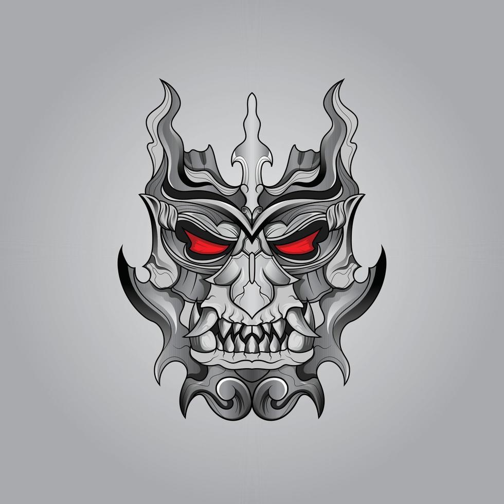 oni mask the devil metal este logotipo vectorial de mascota se puede utilizar para todas sus necesidades. vector