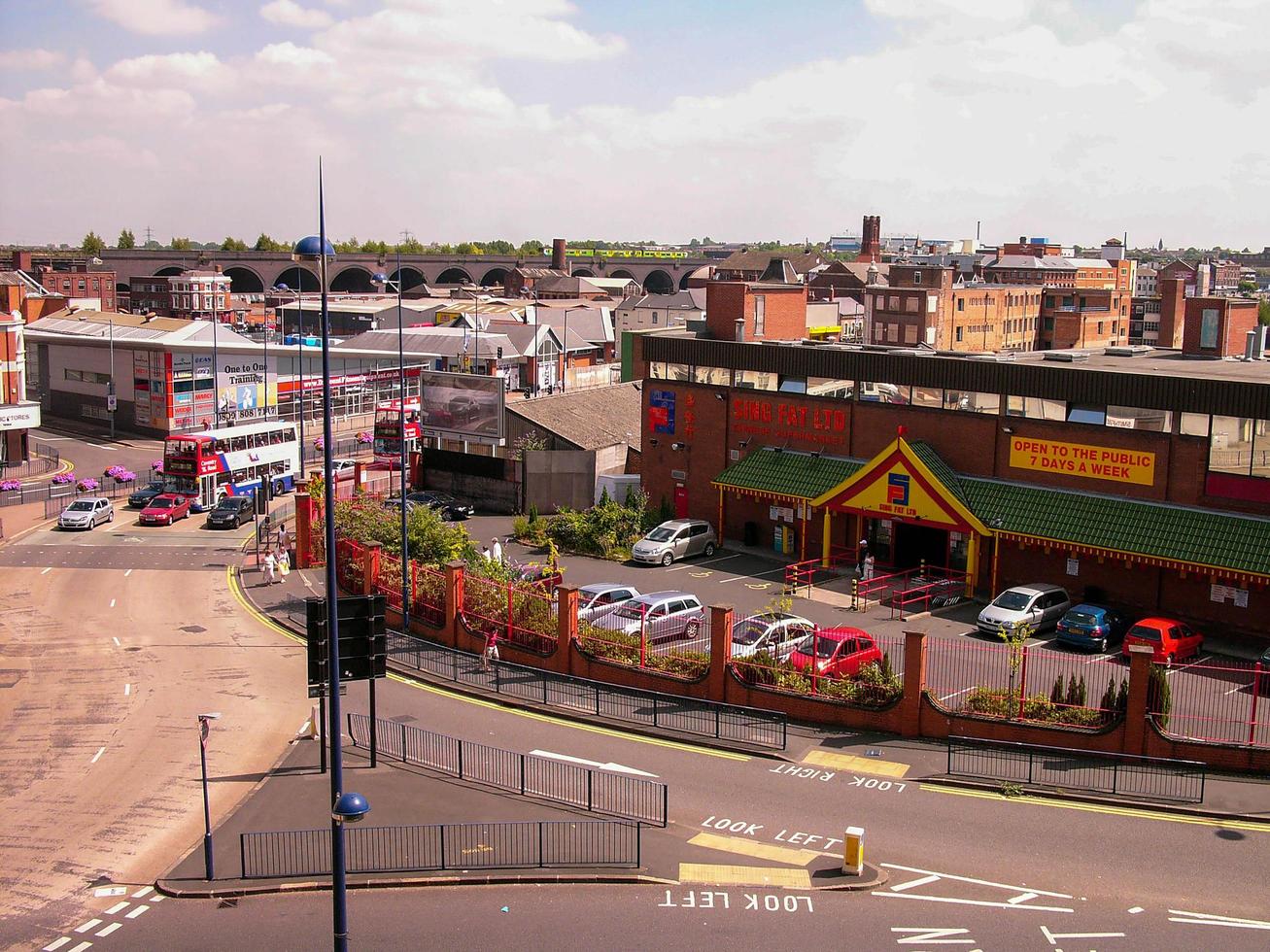 BIRMINGHAM UK July 26 2008 View of the street of Birmingham, UK including The supermarket near the Bullring shopping centre and the outdoor market photo