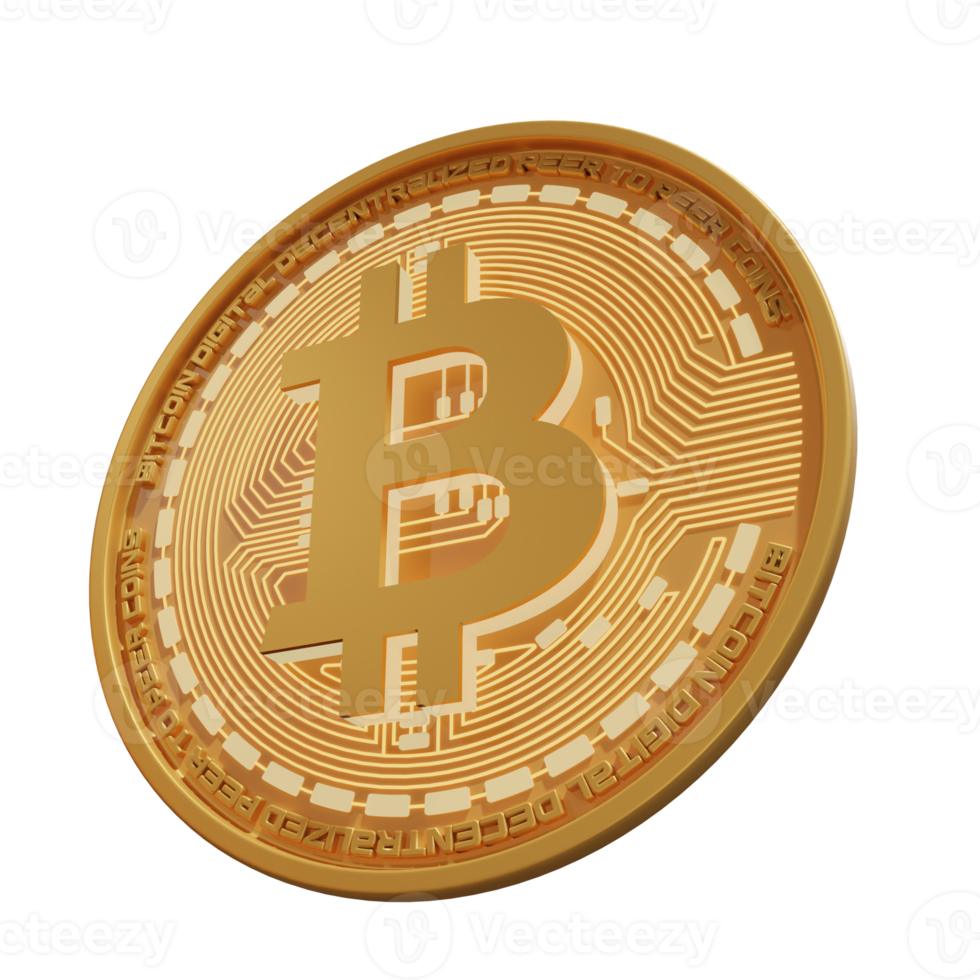 bitcoin cryptocurrency 3d rendering png