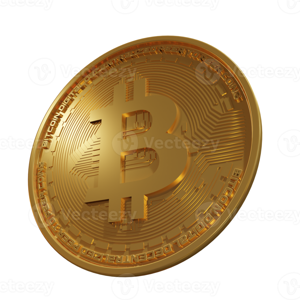 Bitcoin Cryptocurrency 3D Render png