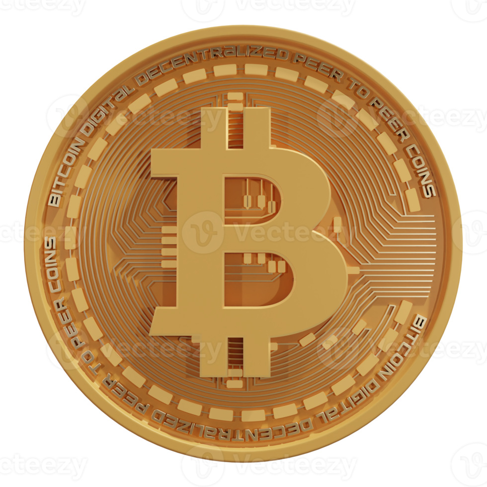 Bitcoin Cryptocurrency 3D Render png