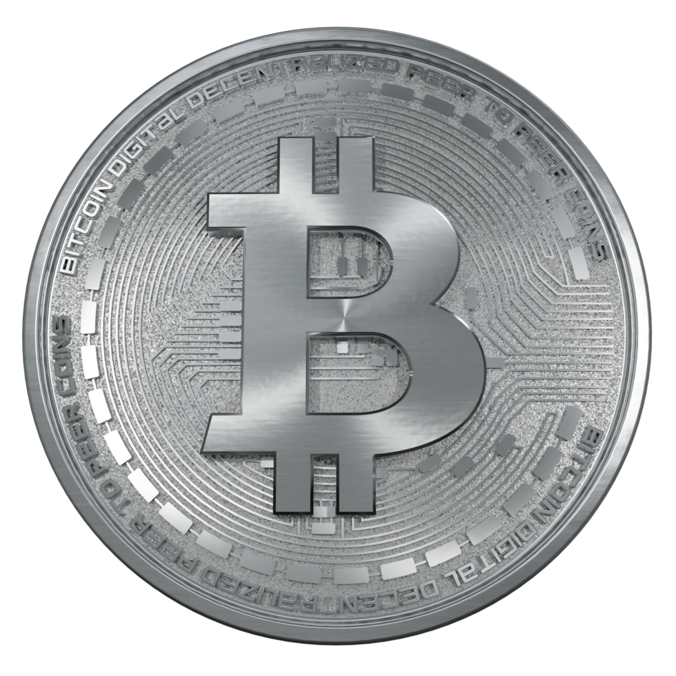 render 3d de criptomoneda bitcoin png