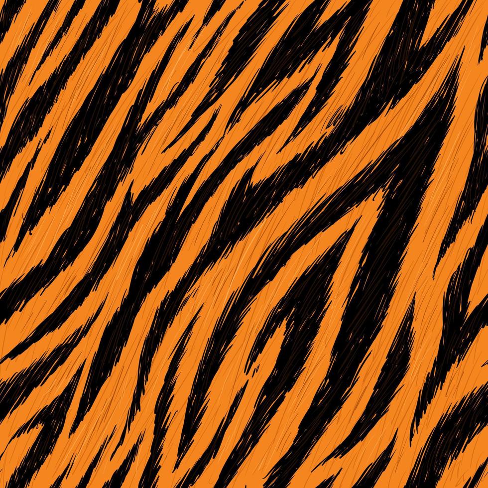 patrón sin costuras dibujado a mano de estampado de tigre, piel de detalle de tigre, patrón de tigre realista vector