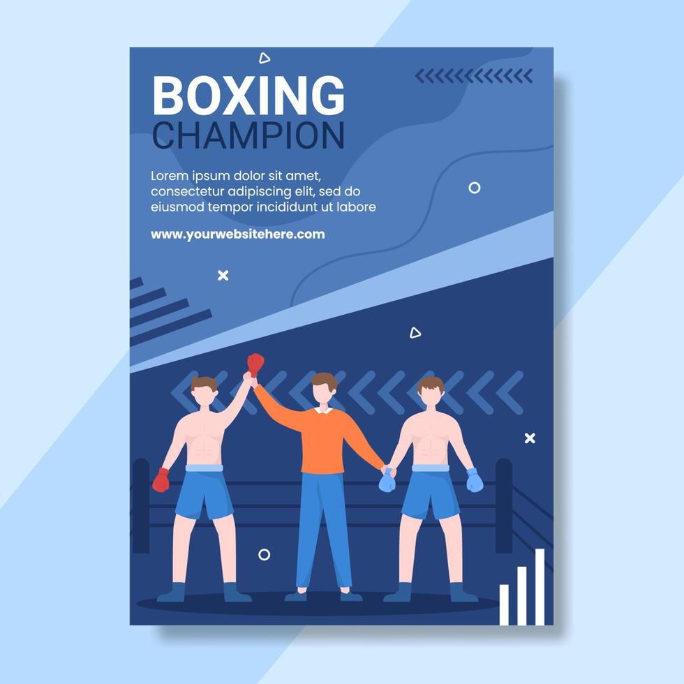 Professional Boxing Sport Poster Template Cartoon Background Vector Illustration
