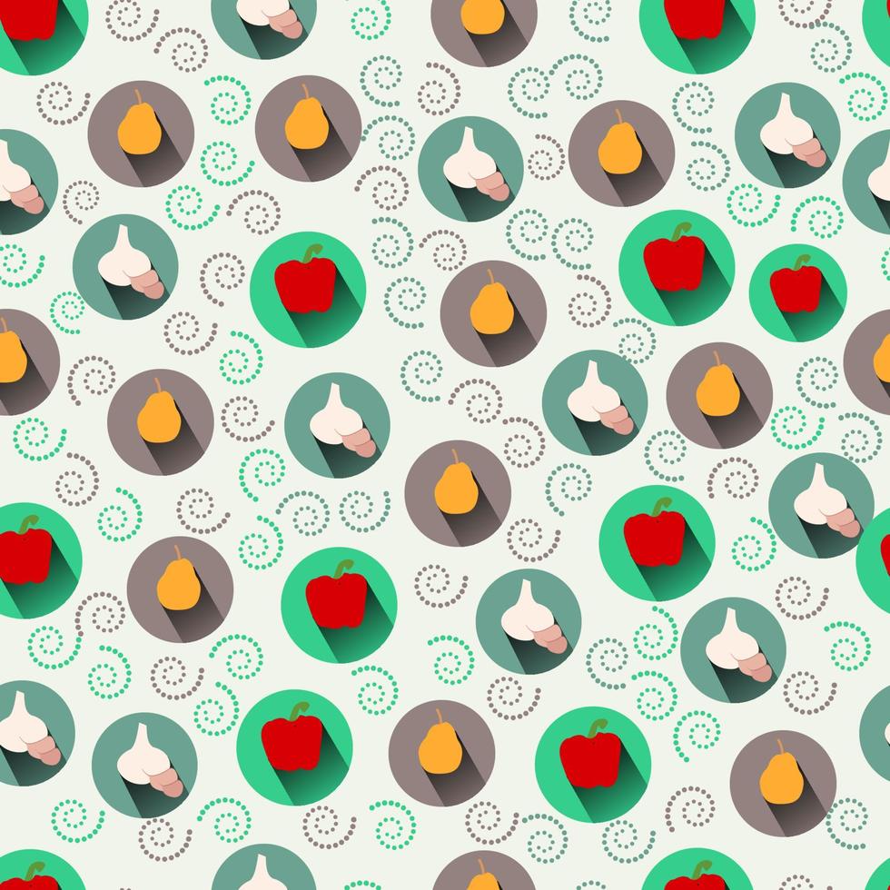 vegetable icons seamless color pattern vector