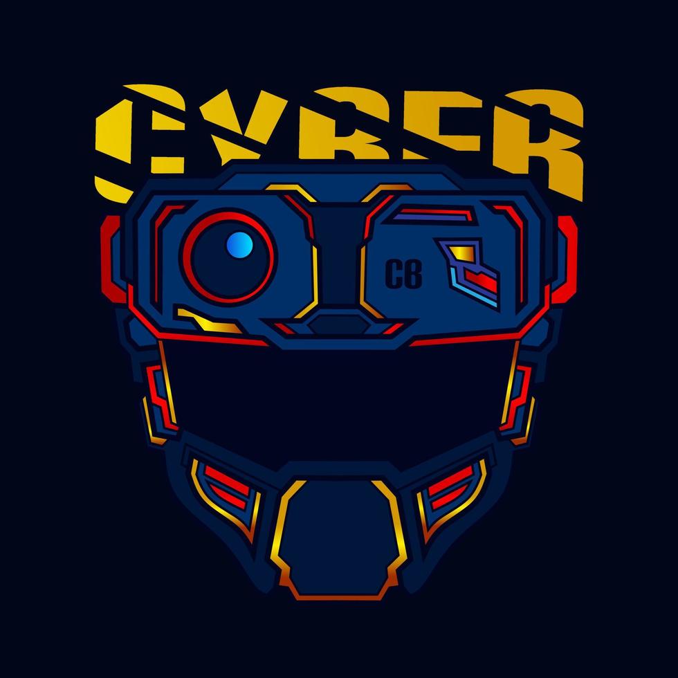 máscara cyberpunk vector logo cyber ilustración.