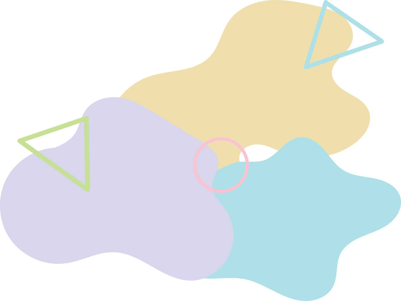 illustrazione disegnata a mano di forme di blob organici png