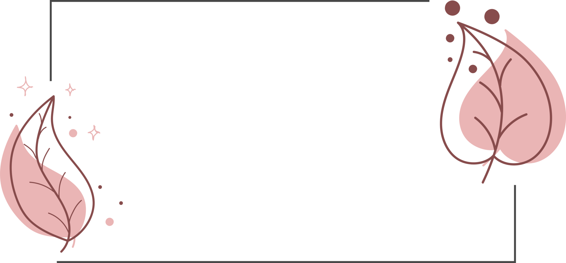 Pink Flower and leaf frame background, Cute frame for design 9668938 PNG