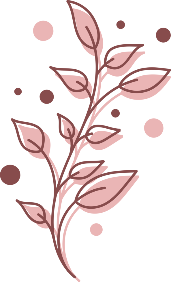 floral leaf  hand drawn flat design  illustration png