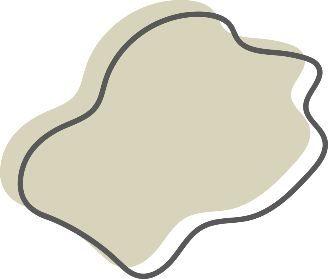 illustrazione disegnata a mano di forme di blob organici png