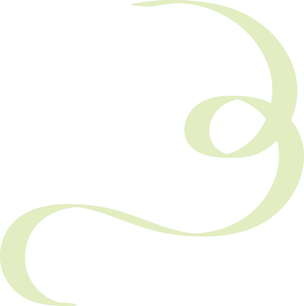Aesthetic curly ribbon with hand drawn png
