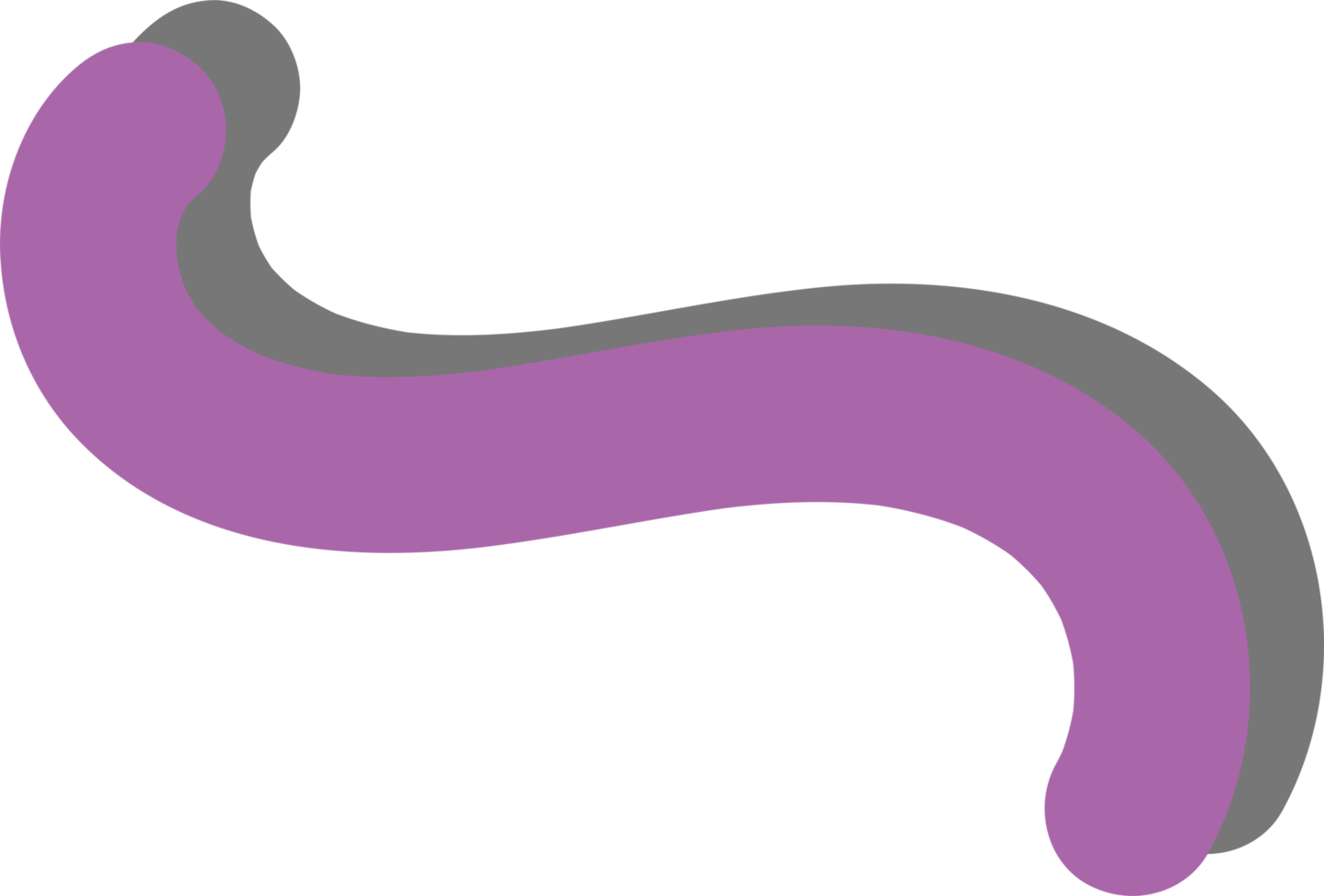 Aesthetic curly ribbon with hand drawn png