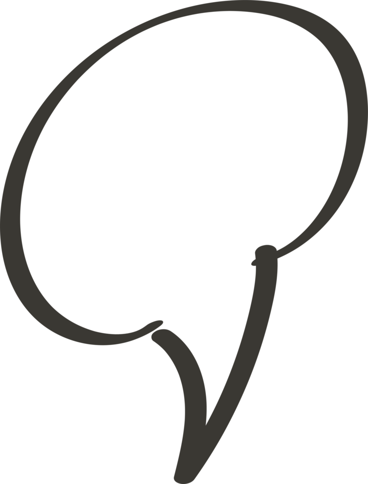 Cute Cartoon Speech or message Bubble shape, doodle style element png