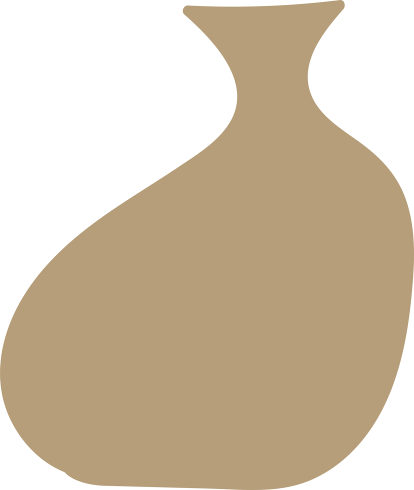 forme de vase nordique avec élément de feuilles, illustration de vase minimale png