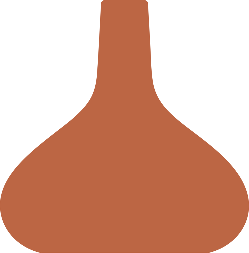 Nordic vase shape with leaves element, minimal vase illustration png