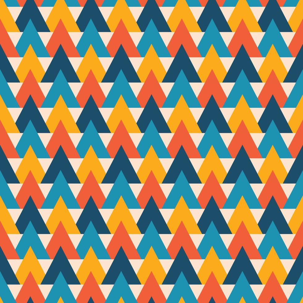 Seamless geometric triangle pattern in trendy autumn colors. Colorful background for home decor, textile, fall decoration, wallpaper and wrapping paper vector