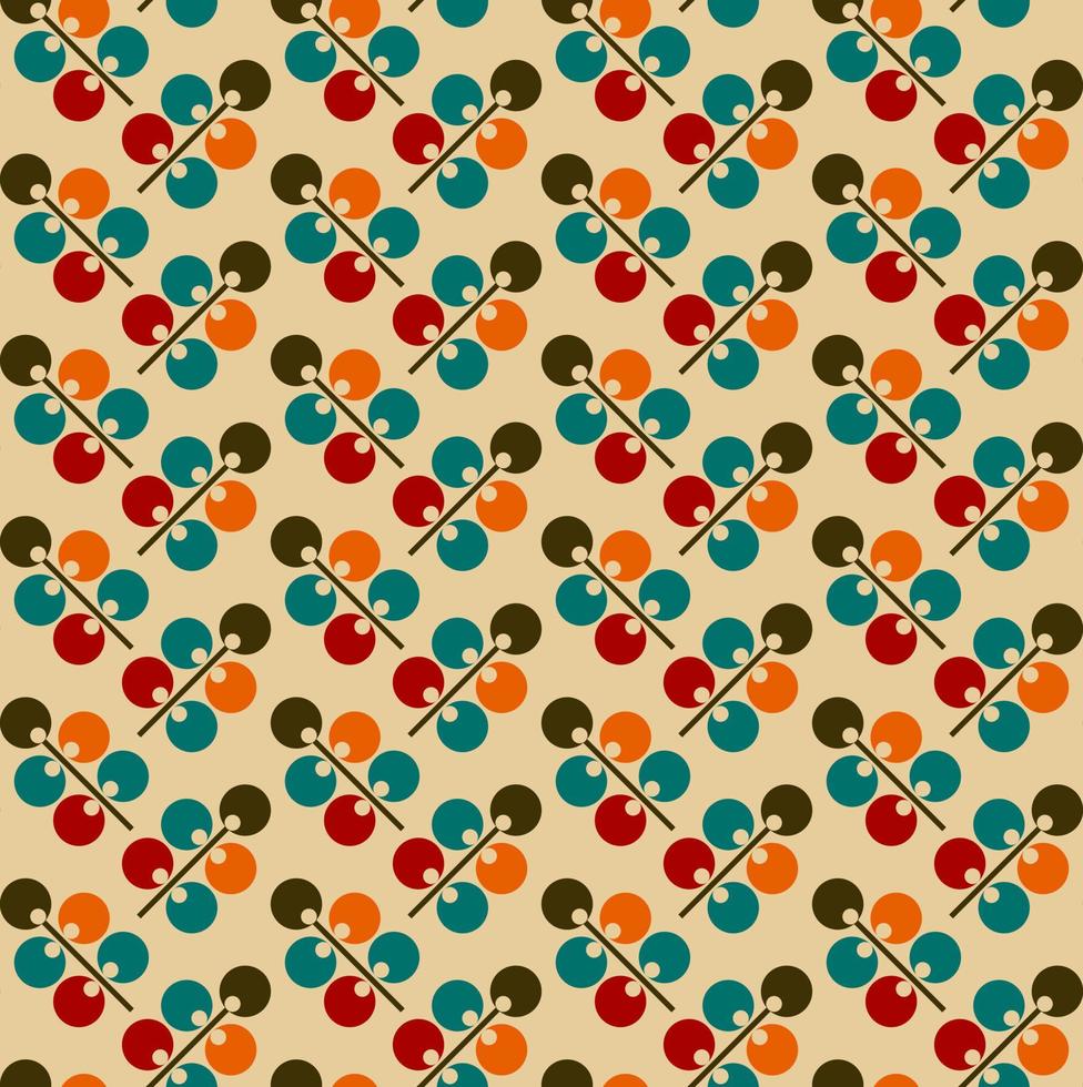 Mid century modern geometric branches seamless pattern. Retro background for home decor, textile, wallpaper and wrapping paper vector