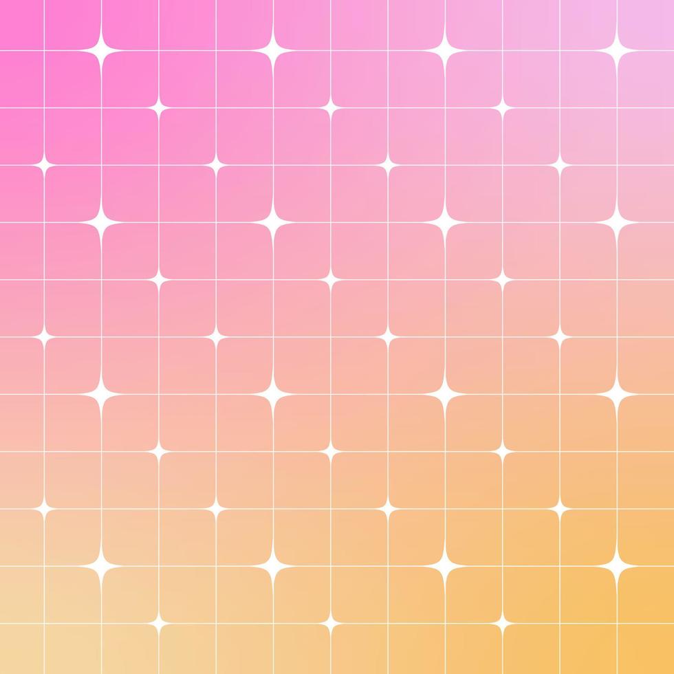 Grainy vector mesh gradient with white retro stars. Abstract background in y2k aesthetic