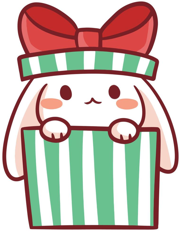 Christmas Cartoon Illustration Cute Kawaii Character Anime 9669264 Vector  Art at Vecteezy