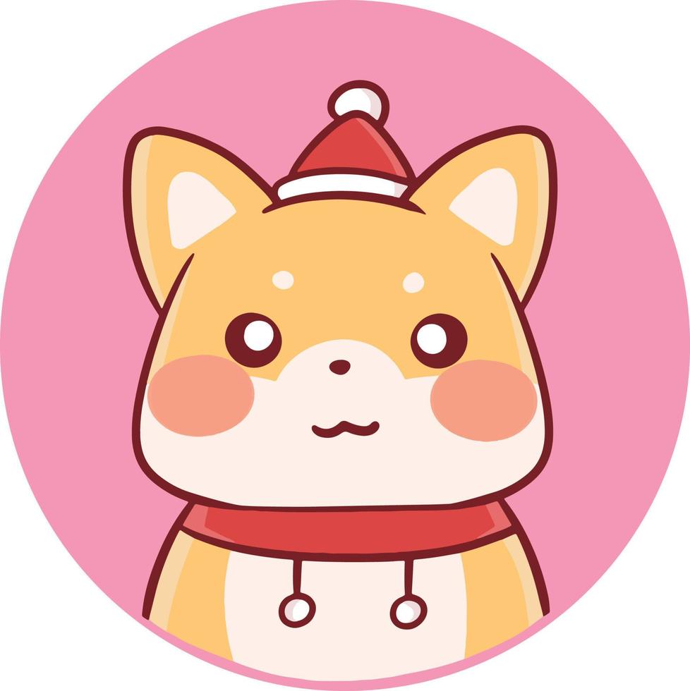 Christmas Cartoon Illustration Cute Kawaii Character Anime vector