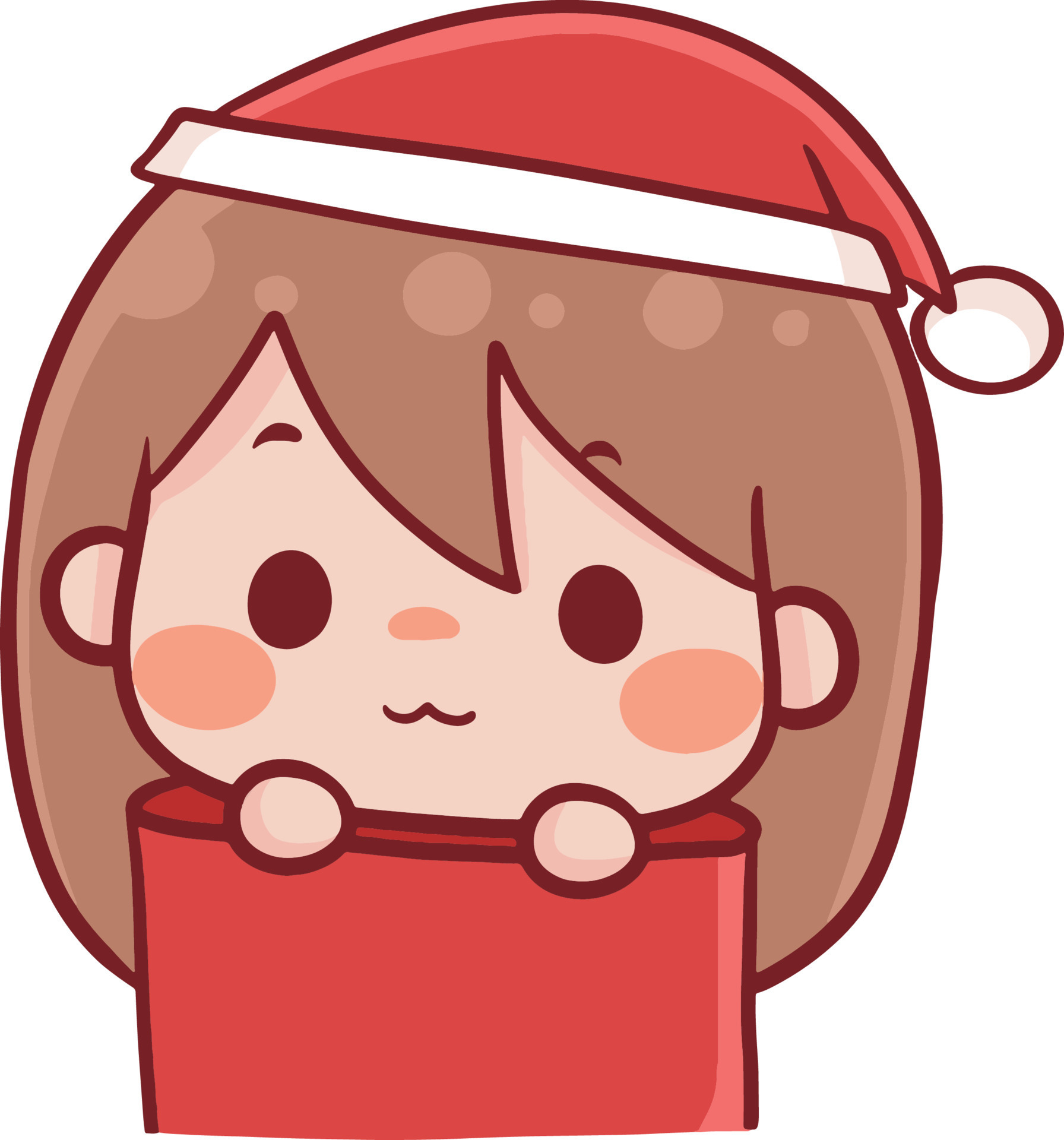 Christmas Cartoon Illustration Cute Kawaii Character Anime 9669278 Vector  Art at Vecteezy