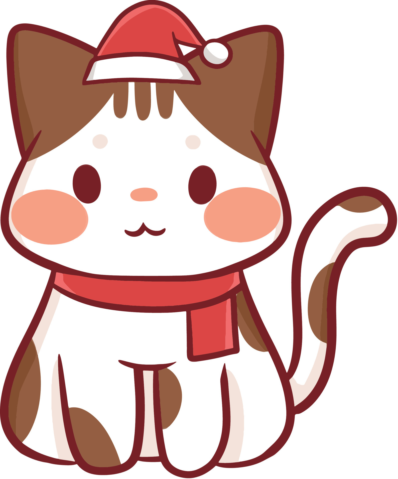 Christmas Cartoon Illustration Cute Kawaii Character Anime 9669285 Vector  Art at Vecteezy