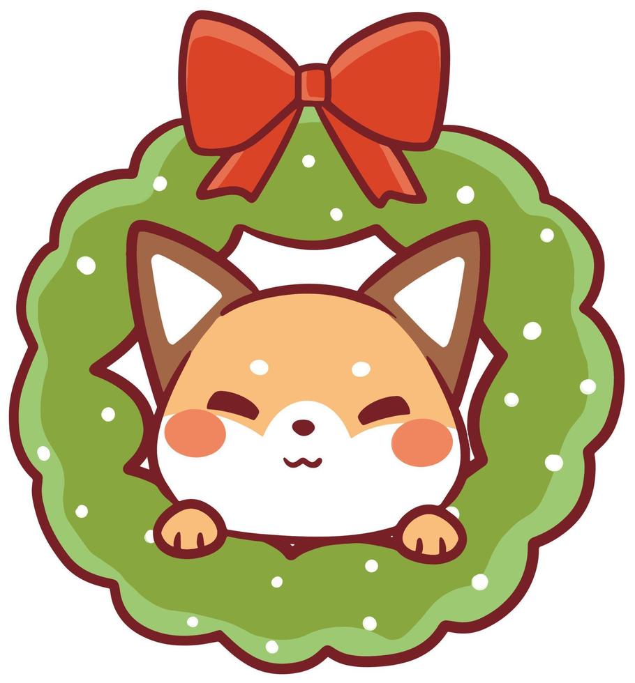 Christmas Cartoon Illustration Cute Kawaii Character Anime vector