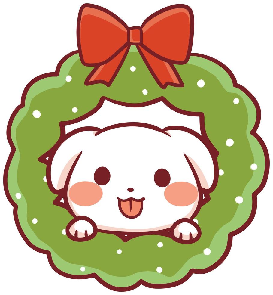 Christmas Cartoon Illustration Cute Kawaii Character Anime vector