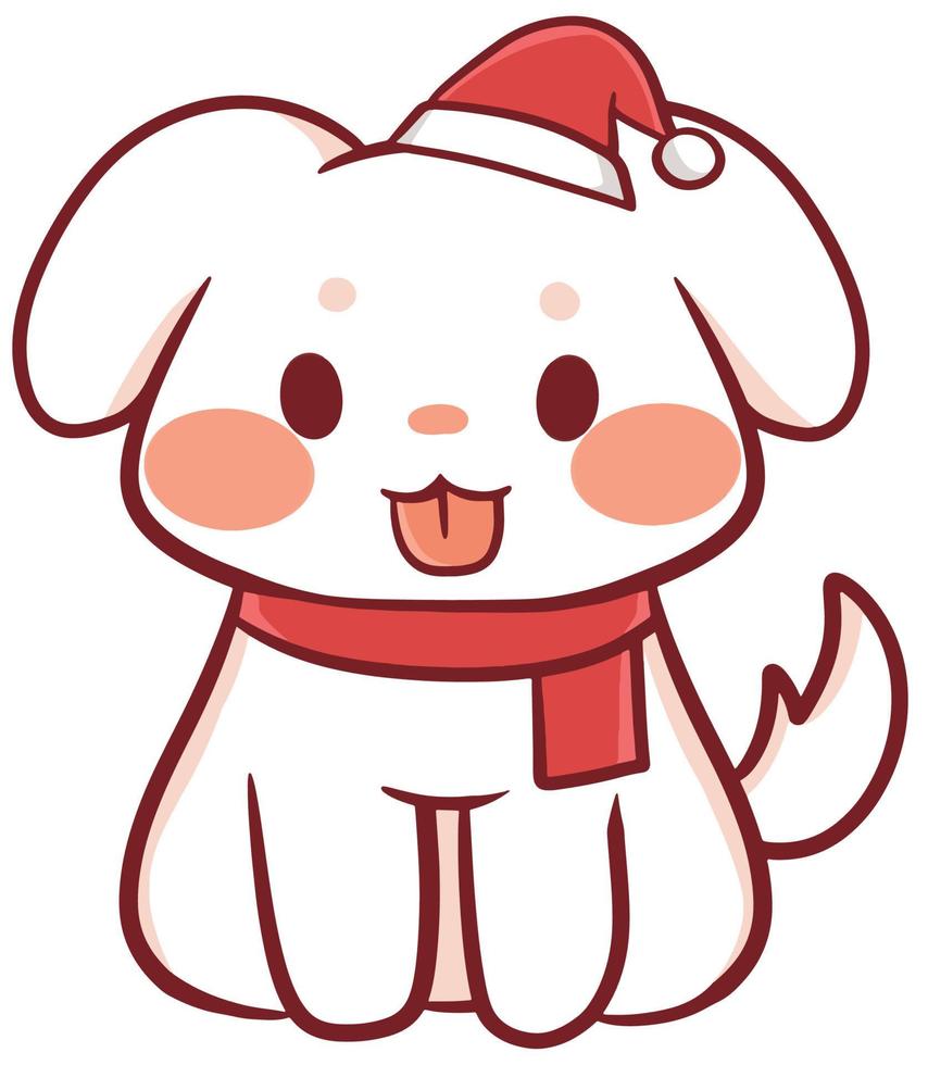 Christmas Cartoon Illustration Cute Kawaii Character Anime vector