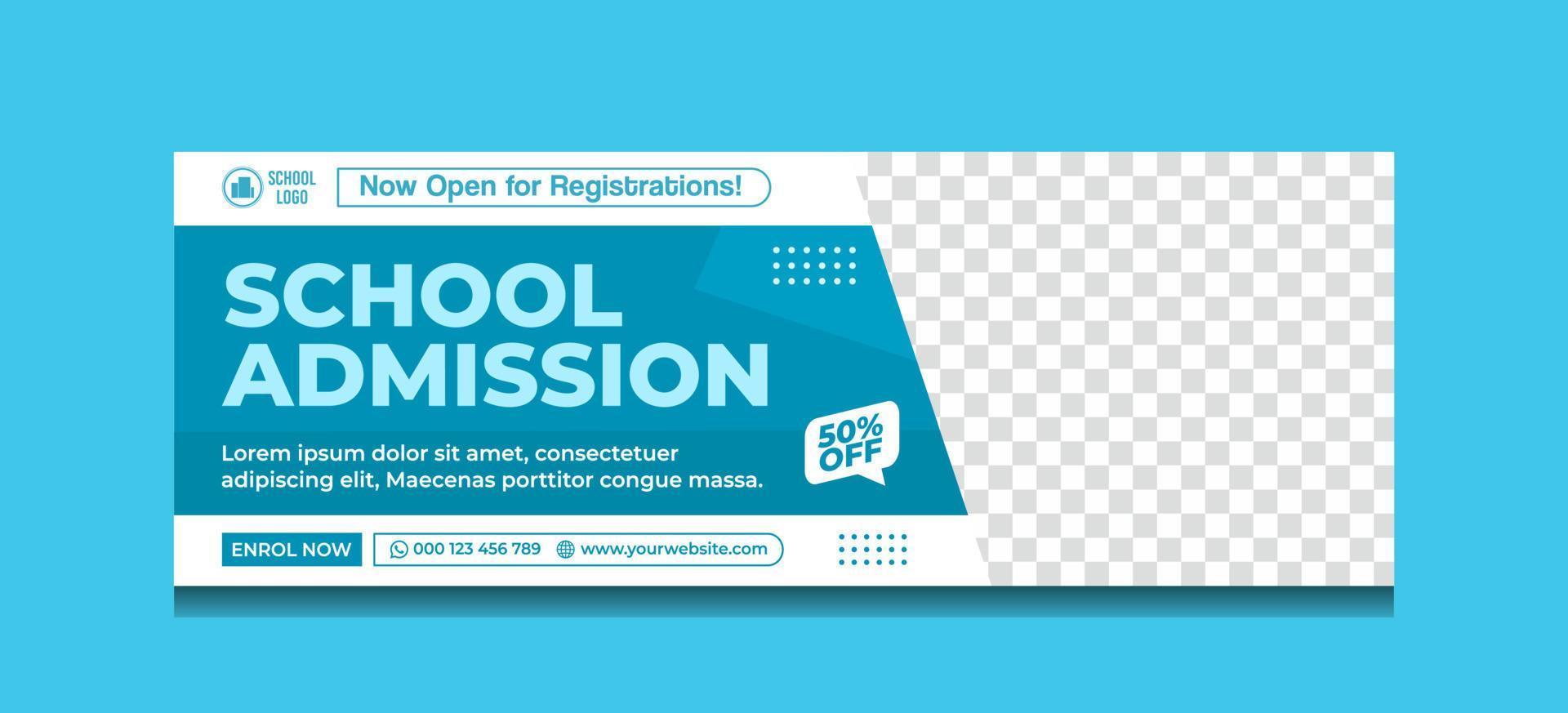 Back to school flat design banner template vector