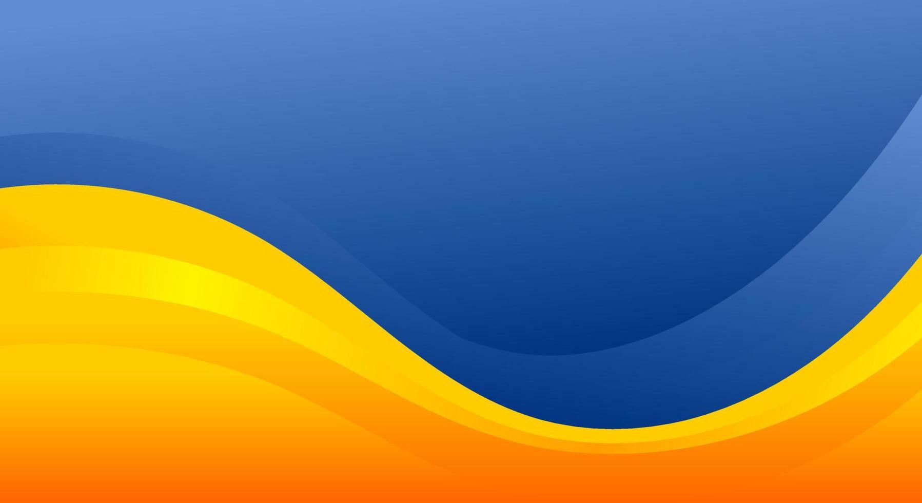 Blue and orange wave background vector