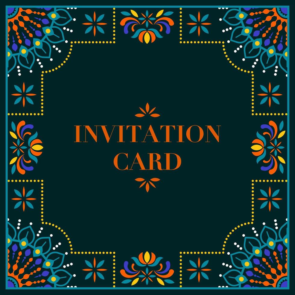 plantilla de tarjeta de invitación de boda india vector