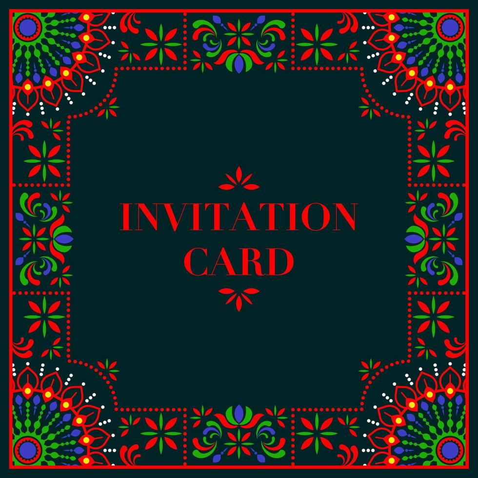Indian  wedding invitation card template vector