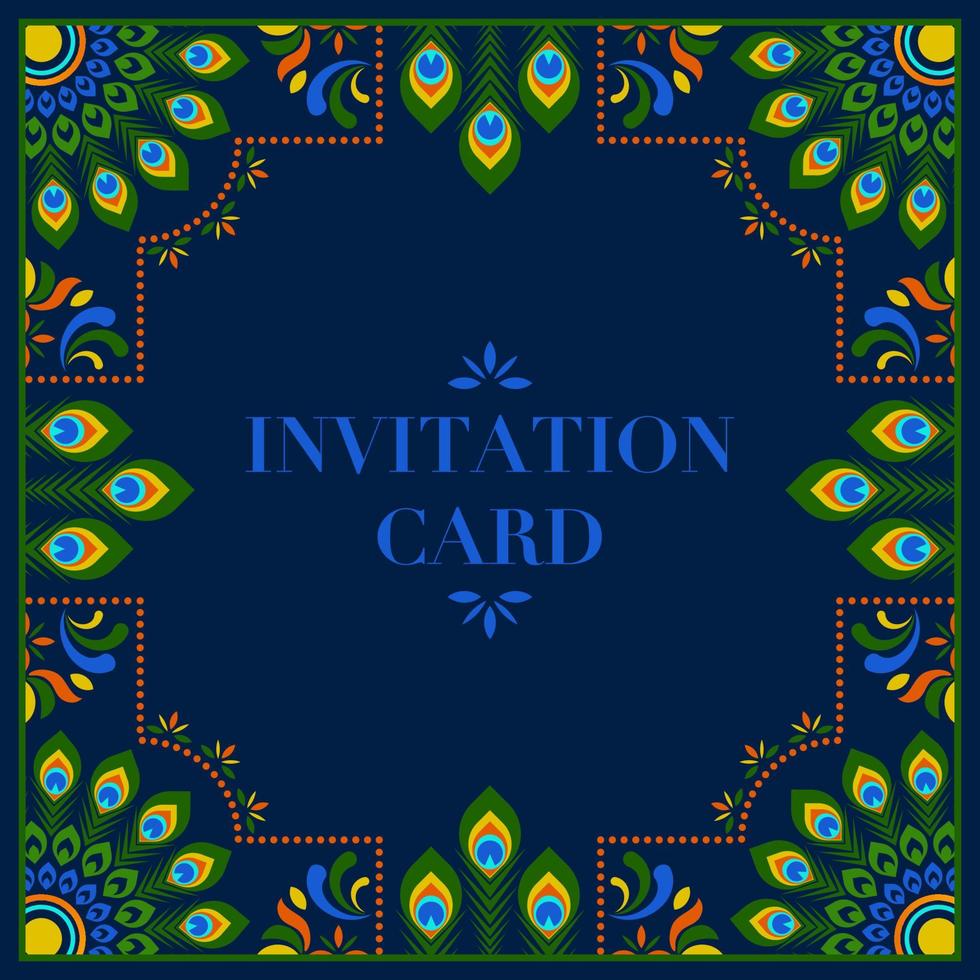 Indian  wedding invitation card template vector