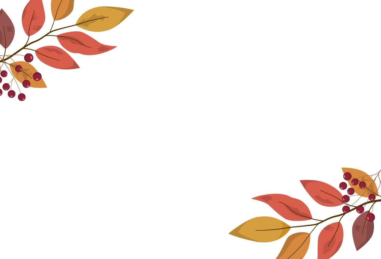 Autumn color forest leaves frame. Wedding invitation card template Autumn color forest leaves frame. Wedding invitation card template