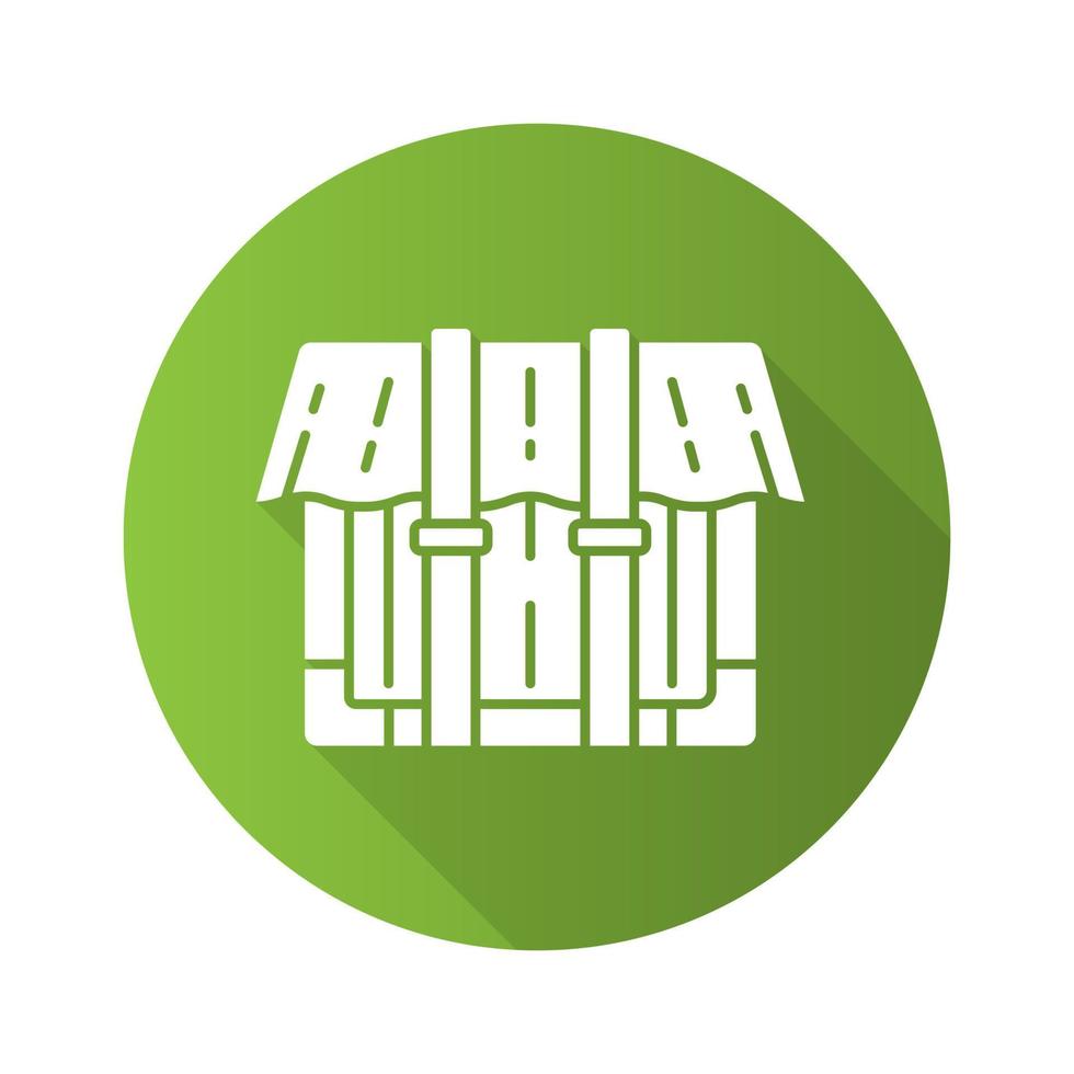 Game package flat design long shadow glyph icon. Computer game box, parcel, container. Player inventory, equipment, items storage. Saving and delivery objects. Vector silhouette illustration