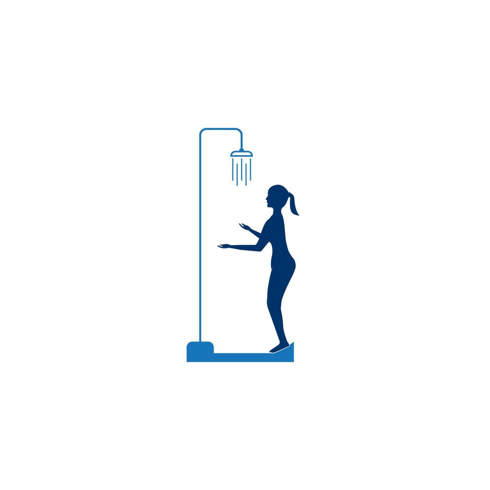 icono de mujer ducha vector