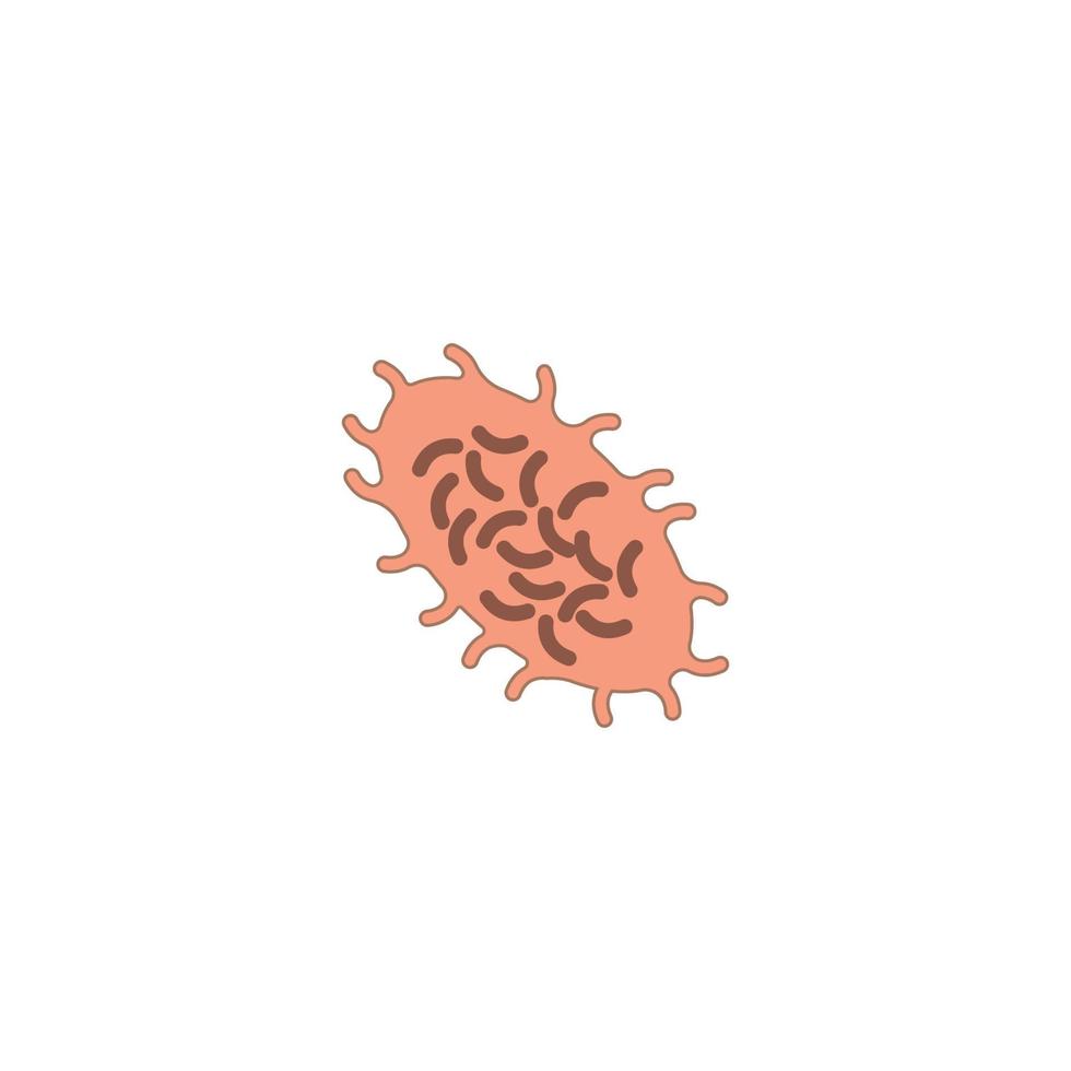 Diseño de ilustración de vector de icono de microbios de bacterias