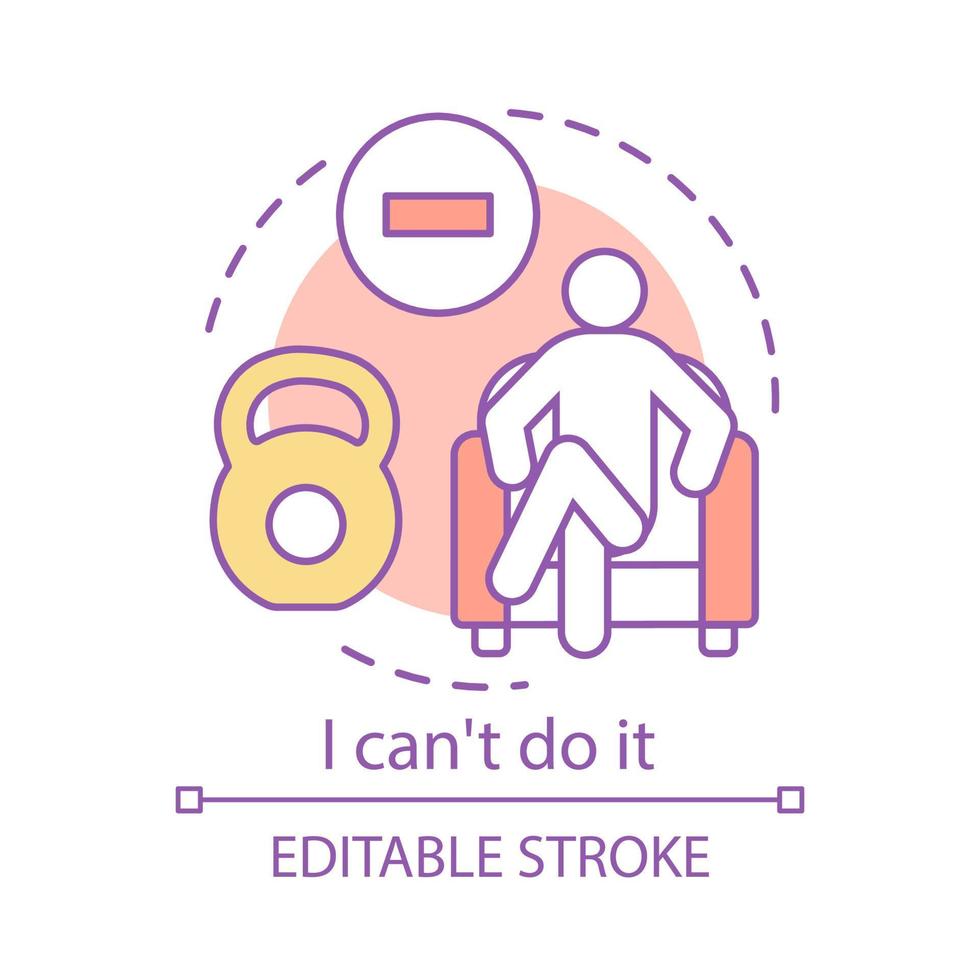 Business problems concept icon. Finding solution to problem idea thin line illustration. I can't do it. Stress, burnout. Heavy work, job. End of career. Vector isolated drawing. Editable stroke