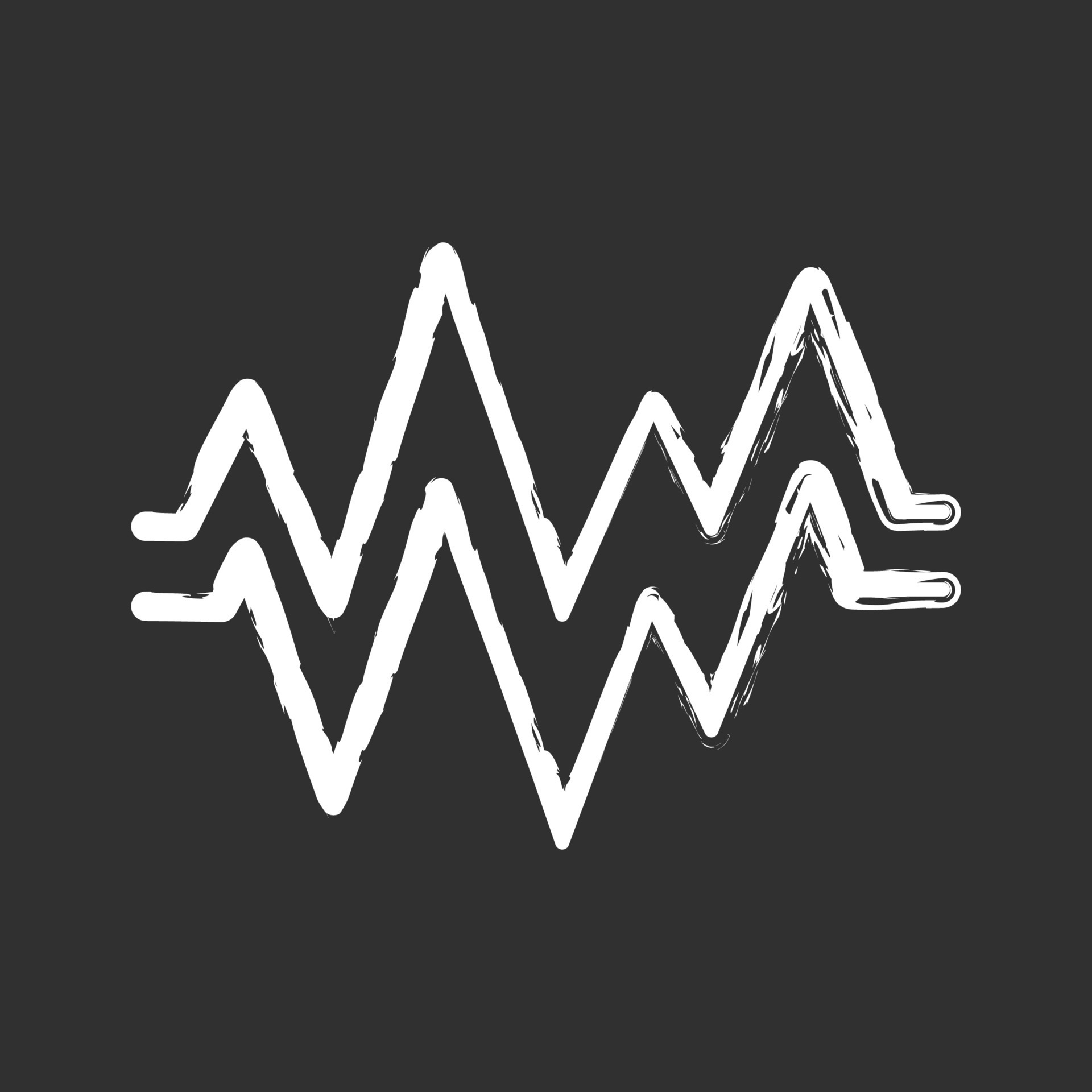 Heart beat chalk icon. Sound and audio wave. Heart rhythm, pulse. Music
