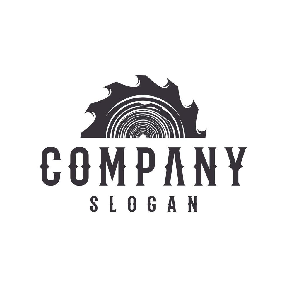 saw blade logo for woodworking vector illustration