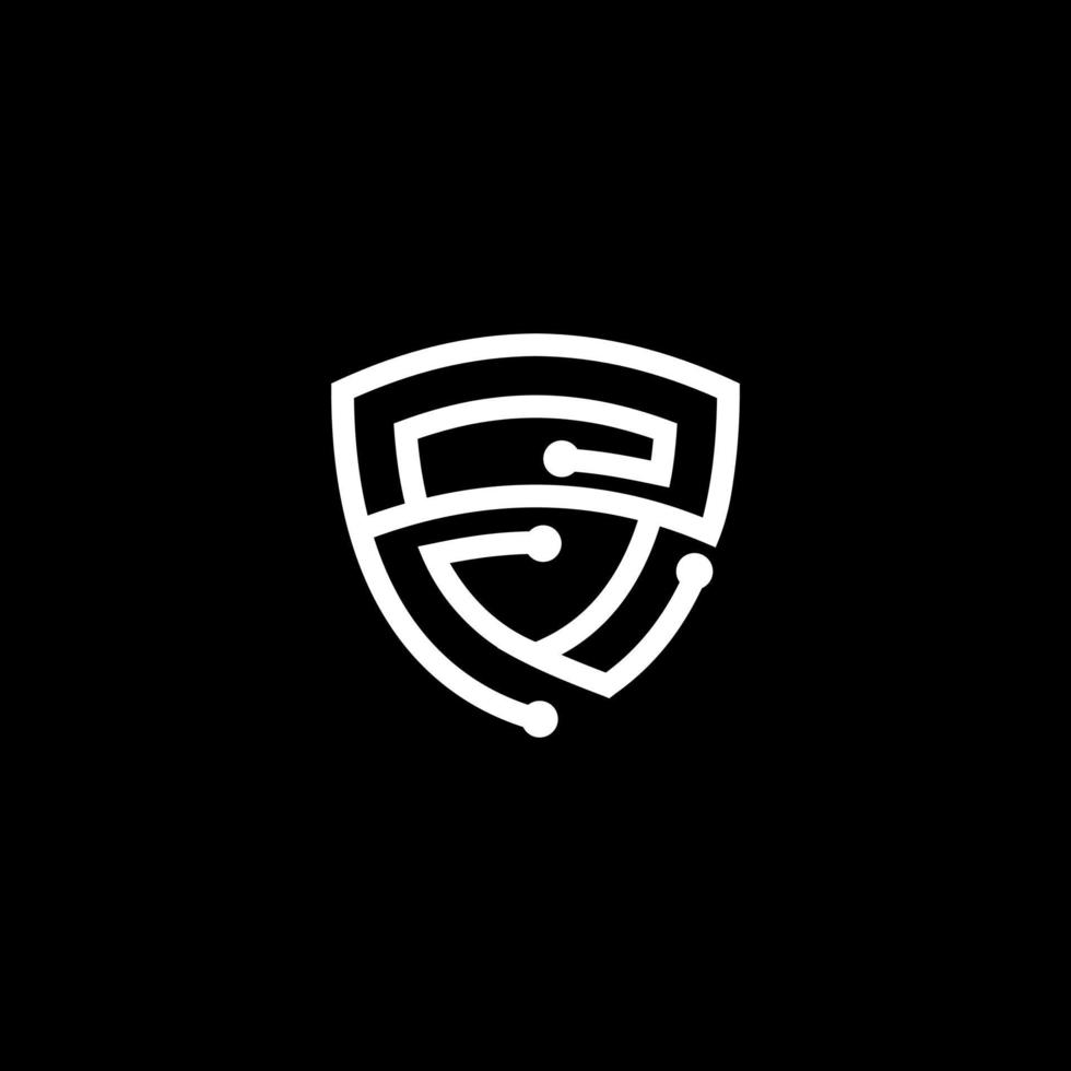 S tech Shield logo vector illustration isolated background