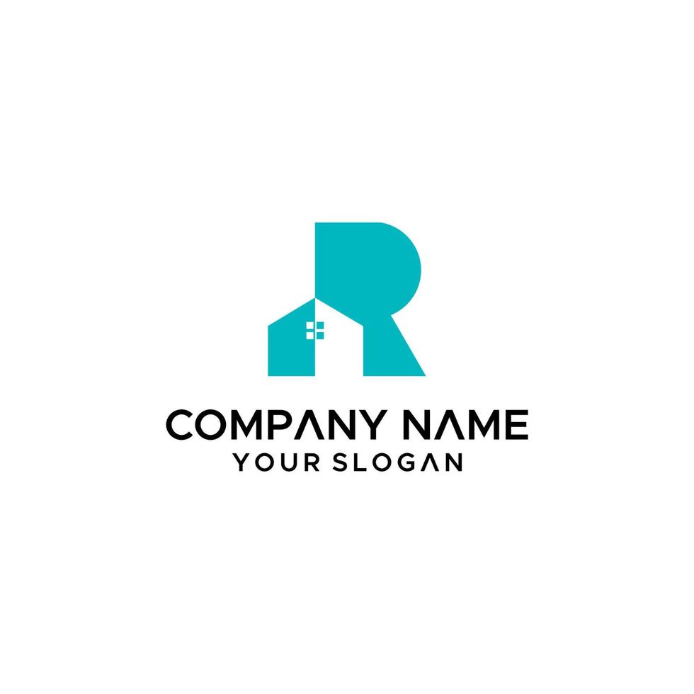 initial letter r house mansion logo vector illustration isolated background