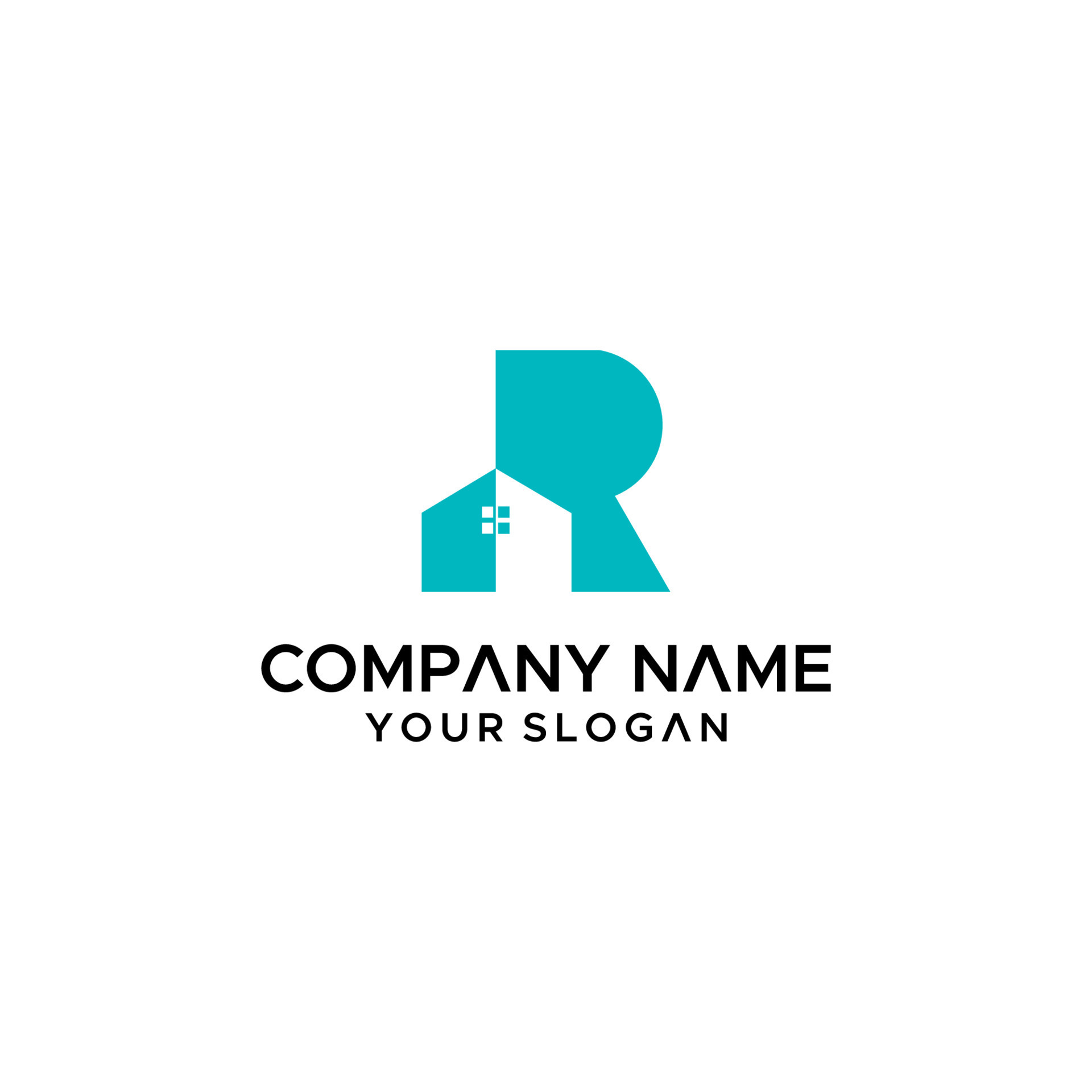 initial letter r house mansion logo vector illustration isolated ...